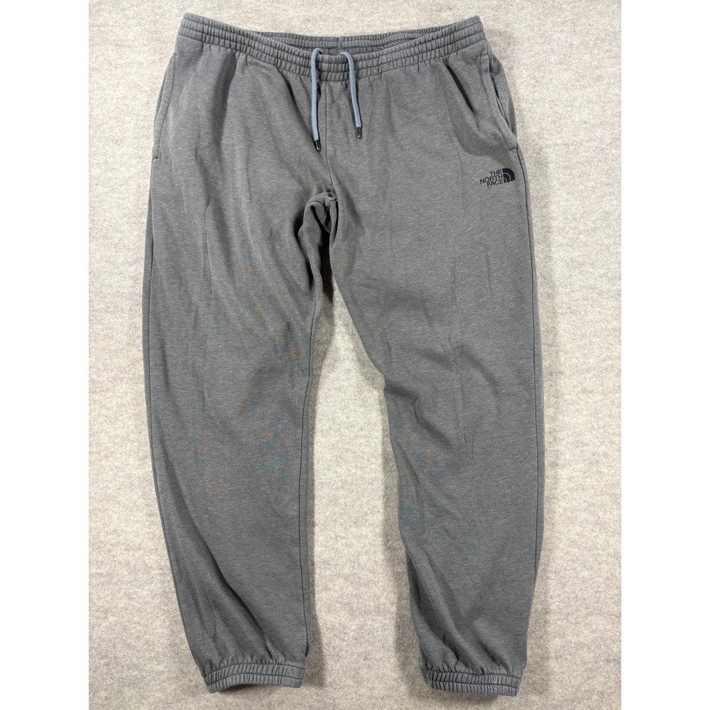 The North Face Mens XXL Gray Fleece Lined Jogger Sweatpants Drawstring Logo